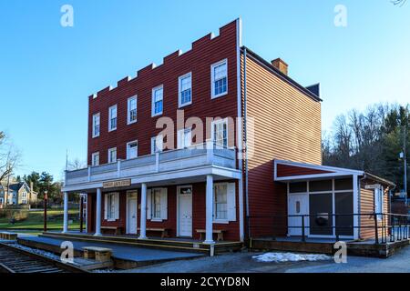 Hanover Junction, PA, États-Unis - février 28. 2016: Hanover Junction Station est le sud du comté de York a été un échange pour les chemins de fer tôt. Banque D'Images