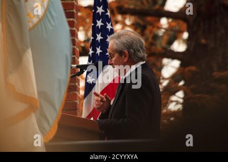 Gettysburg, PA, États-Unis - novembre 11. 2012 : le célèbre réalisateur Steven Spielberg parle à l’événement annuel commémorant l’allocution de Lincoln au Soldi Banque D'Images