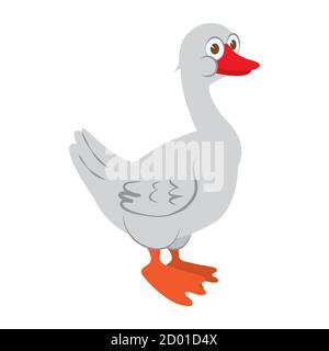 Dessin animé drôle d'oie et d'oie. Ferme. Ferme vectorielle Illustration de Vecteur