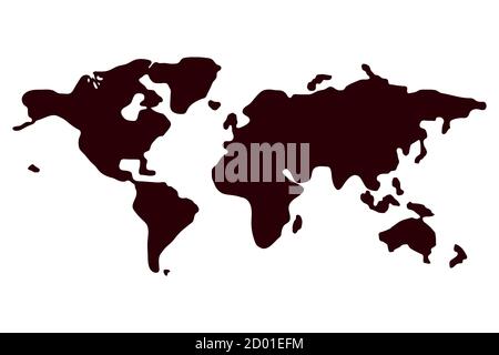 Une carte politique du monde. Illustration vectorielle en blanc. Illustration de Vecteur