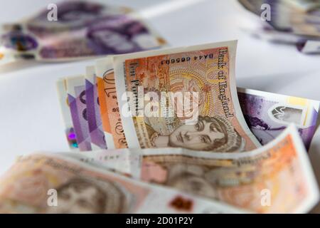 Billets de banque britanniques. Banque D'Images