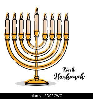 Lustre isolé tradition rosh hashanah icône- Vector Illustration de Vecteur