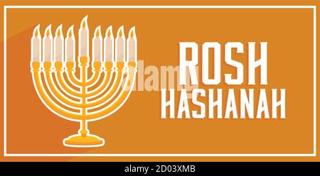 Chandelier isolé tradition rosh hashanah bannière- Vector Illustration de Vecteur