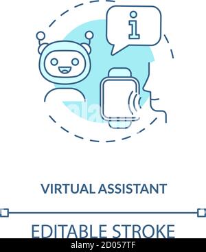 Icône de concept d'assistant virtuel Illustration de Vecteur