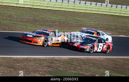 Vallelunga, Rome, Italie, 12 septembre 2020. Festival américain de Rome, championnat de voitures Nascar Euro dépassement de bataille Banque D'Images