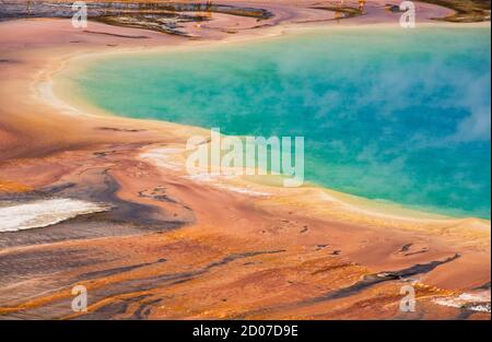 Grande Prismatic Hot Spring, Midway Geyser Basin, parc national de Yellowstone, Wyoming, États-Unis Banque D'Images