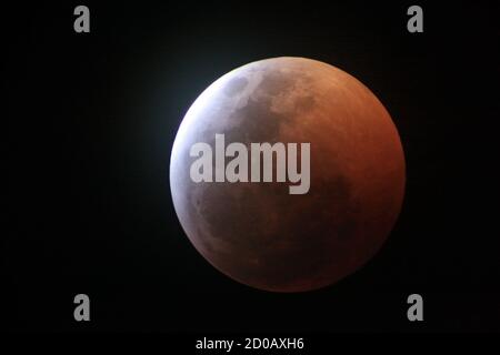 Phases de l'éclipse de lune Banque D'Images