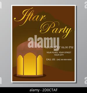 Illustration du dessin vectoriel de la circulaire Iftar Party Illustration de Vecteur