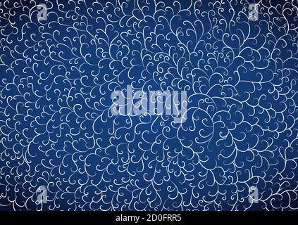 Arrière-plan vectoriel avec motif abstrait dessiné à la main. Arrière-plan blanc et bleu marine. Gradient utilisé. Illustration de Vecteur