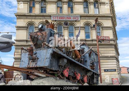 Oamaru, Otago, Nouvelle-Zélande: Le quartier général de Steampunk à l'entrée de la Cité victorienne d'Oamaru Banque D'Images