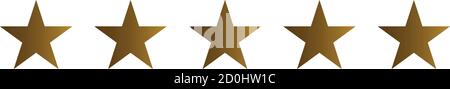 Gold Star Flat Icon, star rate, ranking, avis star une à cinq étoiles isolées sur fond blanc illustration de stock Illustration de Vecteur