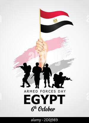 Bonne journée des forces armées Egypte. Illustration vectorielle Illustration de Vecteur