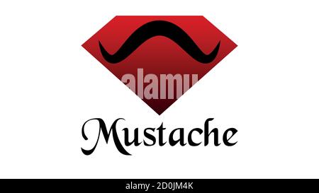 Logo en forme de losange rouge moustache, marque GEMS Illustration de Vecteur