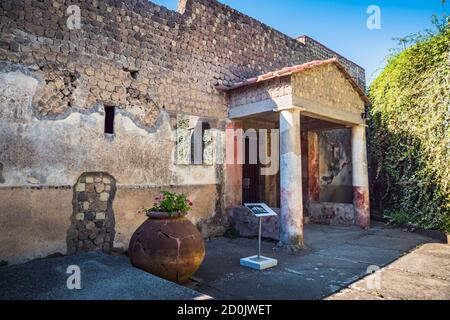 Entrée de la Villa romaine San Marco à Stabiae, un ancien Domus de Campanie, Italie Banque D'Images
