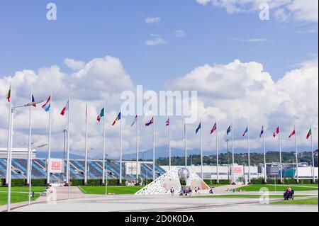 Sotchi, Russie - 07 septembre 2019 : Parc olympique de Sotchi. Vue sur l'Autodrom F1 Banque D'Images