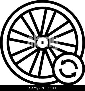 illustration vectorielle de l'icône de la ligne d'alignement de roue de vélo Illustration de Vecteur