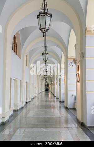 MOSCOU, RUSSIE - 19 septembre 2019 : intérieur du palais des expositions (Gostiny Dvor) Galerie ouverte à côté de la place rouge Banque D'Images