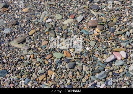 fond de texture de gravier. La plage de galets se remplit Banque D'Images