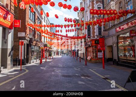 A déserté la ville chinoise de Londres pendant le verrouillage de la pandémie. Banque D'Images