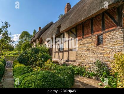 Le cottage d'Anne Hathaway à Shottery près de Stratford-upon-Avon. Banque D'Images