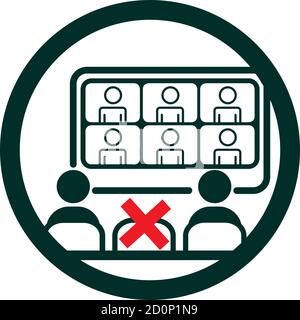 Les employés de bureau lors de réunions hybrides en maintenant la distance sociale pendant le Covid 19 pansémie de la maladie Illustration de Vecteur