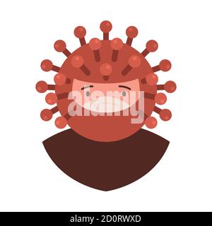 Coronavirus masqué homme. Le mers-COV est un coronavirus du syndrome respiratoire du Moyen-Orient, le nouveau coronavirus du 2019-nCoV, une personne infectée Illustration de Vecteur