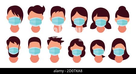 Masque médical. Homme en bonne santé dans un masque de protection médicale. Prendre soin de la santé au moment de l'épidémie de grippe. Illustration vectorielle, conception plate, style de dessin animé Illustration de Vecteur