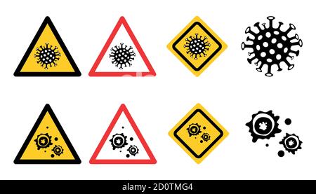 Arrêt en cas de pandémie. Nouvelle épidémie de coronavirus covid-19 2019-nCoV. Vecteur, signe, icônes Illustration de Vecteur