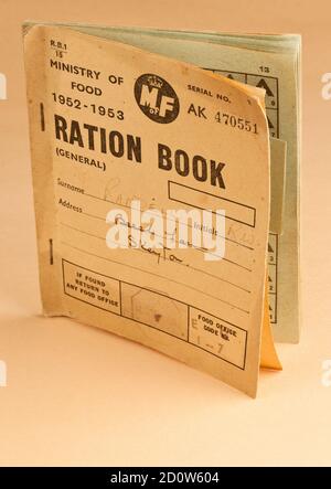 1952 à 1953 ration Book Banque D'Images