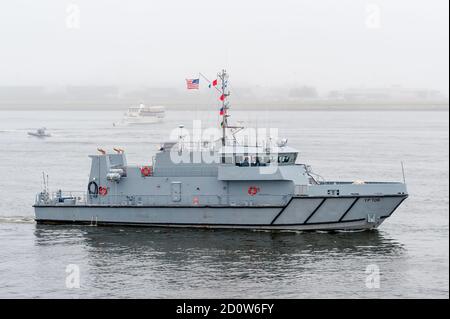 Boston, Massachusetts. 13 juin 2017. Naviguez à Boston. Photographié de l'USS Whidbey Island. Banque D'Images