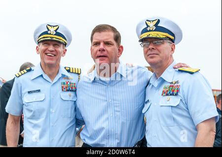 Boston, Massachusetts. 13 juin 2017. Naviguez à Boston. Photographié de l'USS Whidbey Island. Banque D'Images