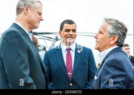 Boston, Massachusetts. 13 juin 2017. Naviguez à Boston. Photographié de l'USS Whidbey Island. Banque D'Images