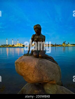 Sites près de la statue de la petite sirène à Copenhague. Banque D'Images