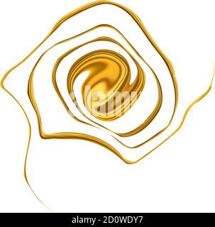 Éclaboussures de peinture torsadée or abstrait, spirale colorée. Illustration vectorielle Illustration de Vecteur