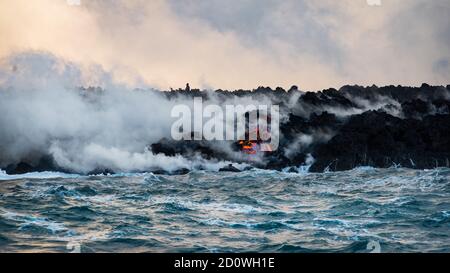 2018 éruption de Puna inférieure de Puu Oo et Kilauea sur la Grande île d'Hawaï. Banque D'Images