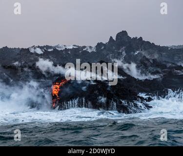 2018 éruption de Puna inférieure de Puu Oo et Kilauea sur la Grande île d'Hawaï. Banque D'Images