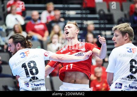 Aalborg, Danemark. 03ème octobre 2020. Lukas Sandell (11) du Handball d'Aalborg vu dans le match de la Ligue danoise de Handball entre le Handball d'Aalborg et le Handball de Skanderborg au Jutlander Bank Arena d'Aalborg. (Crédit photo : Gonzales photo/Alamy Live News Banque D'Images