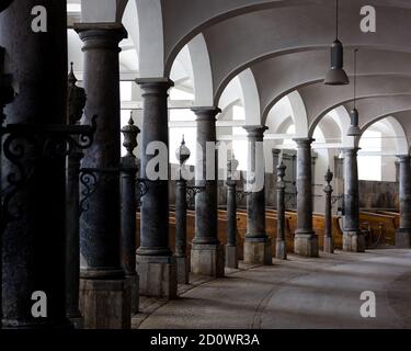 À l'intérieur des écuries royales de Copenhague, au Danemark Banque D'Images