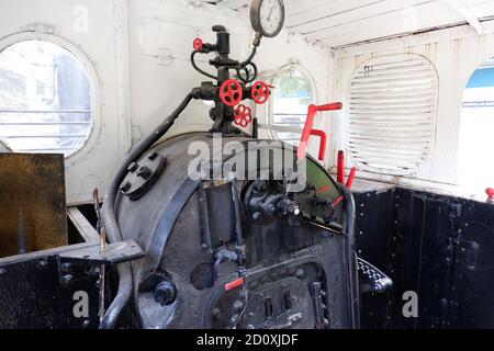 Chaudière dans le vieux train historique Banque D'Images