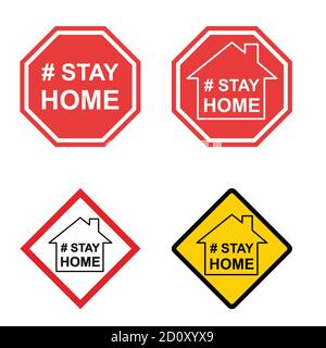 Ensemble de l'icône rester à la maison, symbole de maison, collection de quarantaine vecteur du virus covid illustration isolée sur fond blanc . Illustration de Vecteur