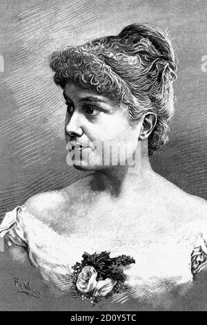 Infanta Eulalia d'Espagne, duchesse de Galliera, épouse d'Antonio de Orléans, duc de Galliera. 1864-1958. Illustration ancienne. 1886. Banque D'Images