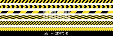 Rubans de barricade sans couture. Lignes de police inclinables. Ne pas croiser les symboles d'avertissement. Lignes de barrière répétables Illustration de Vecteur