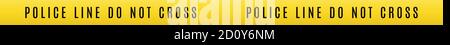 La ligne de police ne traverse pas. Ruban de protection. Bordure de scène de crime. Conduite de restriction en cas d'accident Illustration de Vecteur