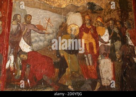 Fresques du monastère de Caldarusani, comté d'Ilfov, Roumanie Banque D'Images