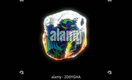 Arc-en-ciel objet abstrait motif toile arc-en-ciel rendu 3d Banque D'Images