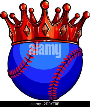 King of baseball concept, une balle de baseball portant un vecteur de couronne d'or Illustration de Vecteur