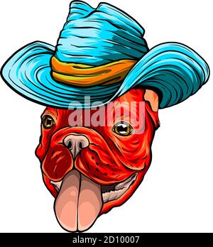 un chien dans un chapeau de cow-boy. illustration vectorielle Illustration de Vecteur