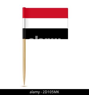 Cure-dent drapeau yéménite sur fond blanc Illustration de Vecteur