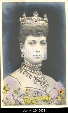 Portrait de la Reine Alexandra (1844-1925) en relief et en relief Du Danemark épouse d'Edward VII Banque D'Images