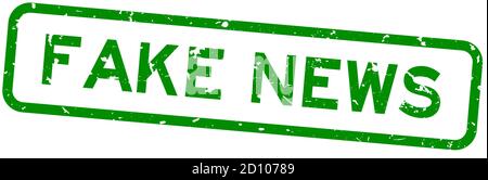 Grunge vert fake news mot caoutchouc business SEAL timbre sur arrière-plan blanc Illustration de Vecteur